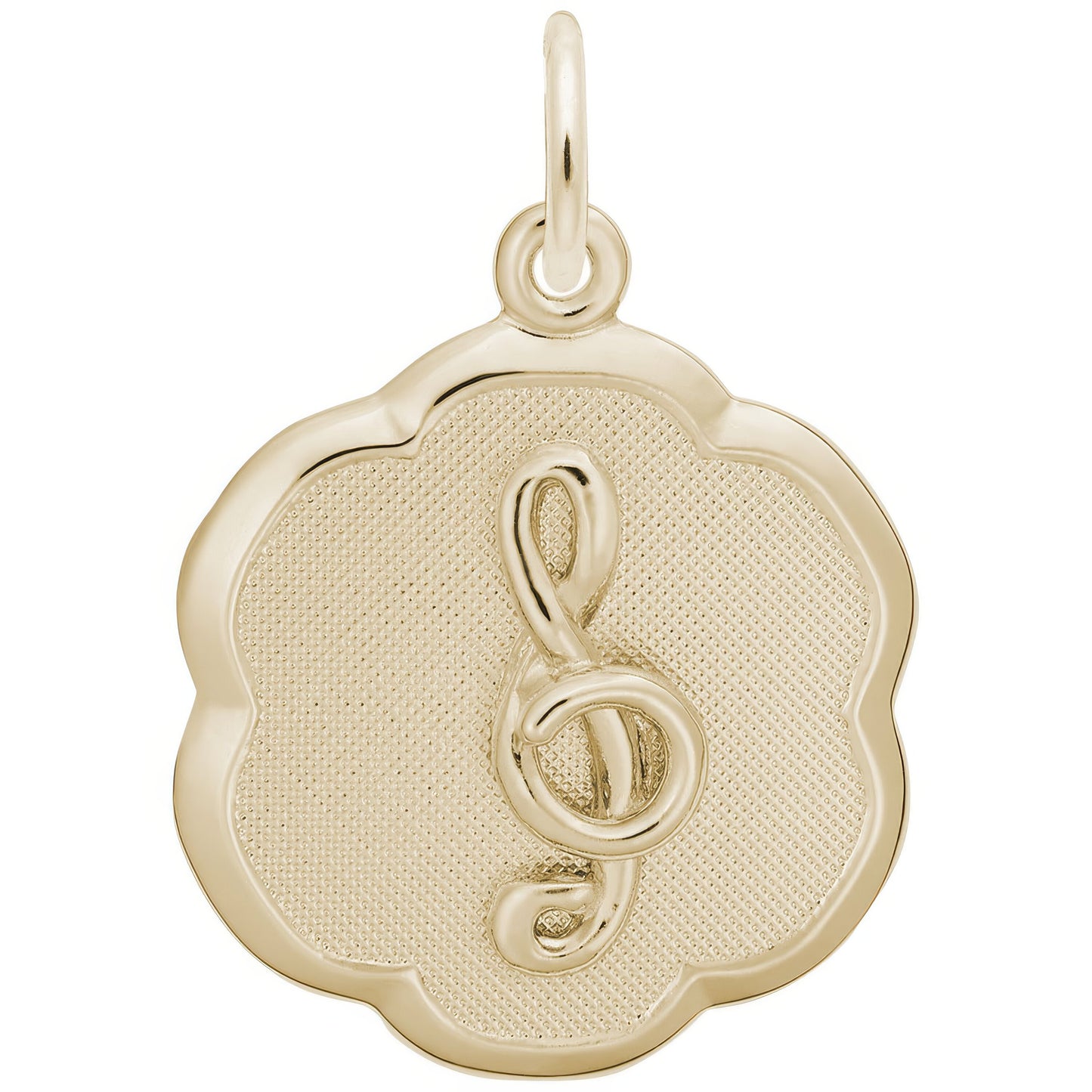 Treble Clef Medallion Charm - Metal - Sterling Silver