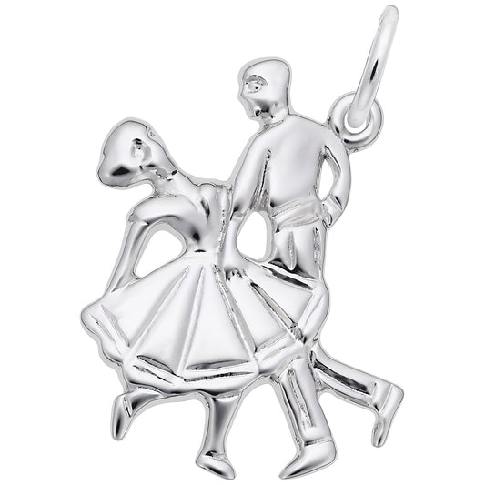 Dancing Couple Charm - Metal - Sterling Silver