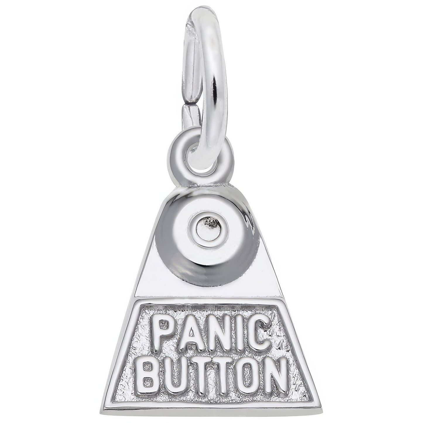 Panic Button Charm - Metal - Sterling Silver