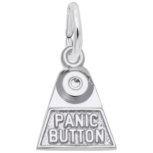 Panic Button Charm - Metal - Sterling Silver