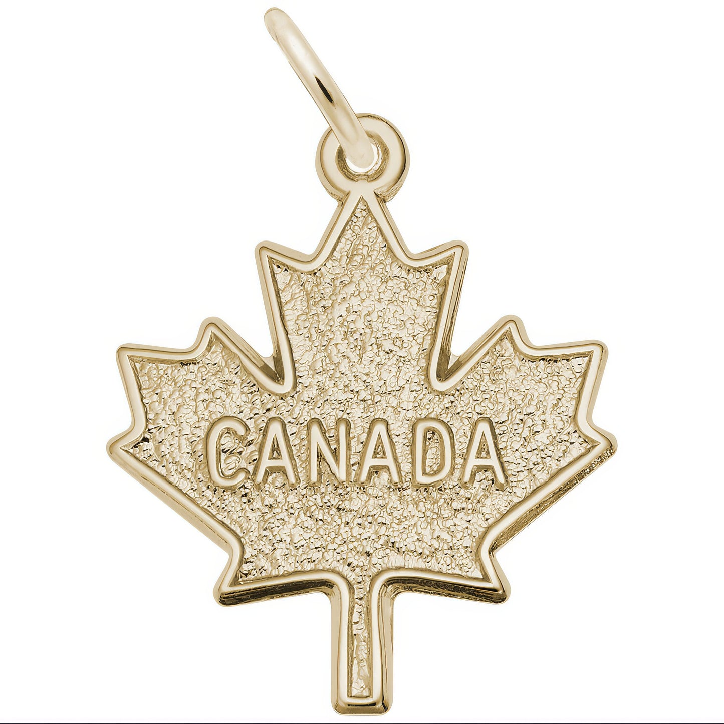 Flat Canada Maple Leaf Charm - Metal - Sterling Silver