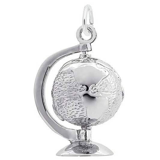 Globe Charm, Sterling Silver