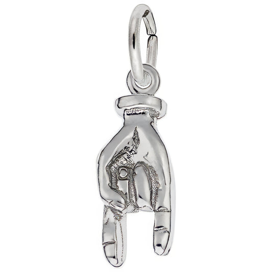 Good Luck Hand Charm - Metal - Sterling Silver