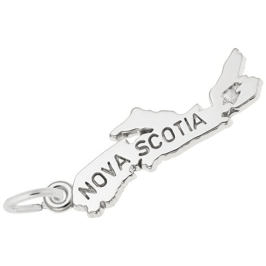 Nova Scotia Map Charm - Metal - Sterling Silver