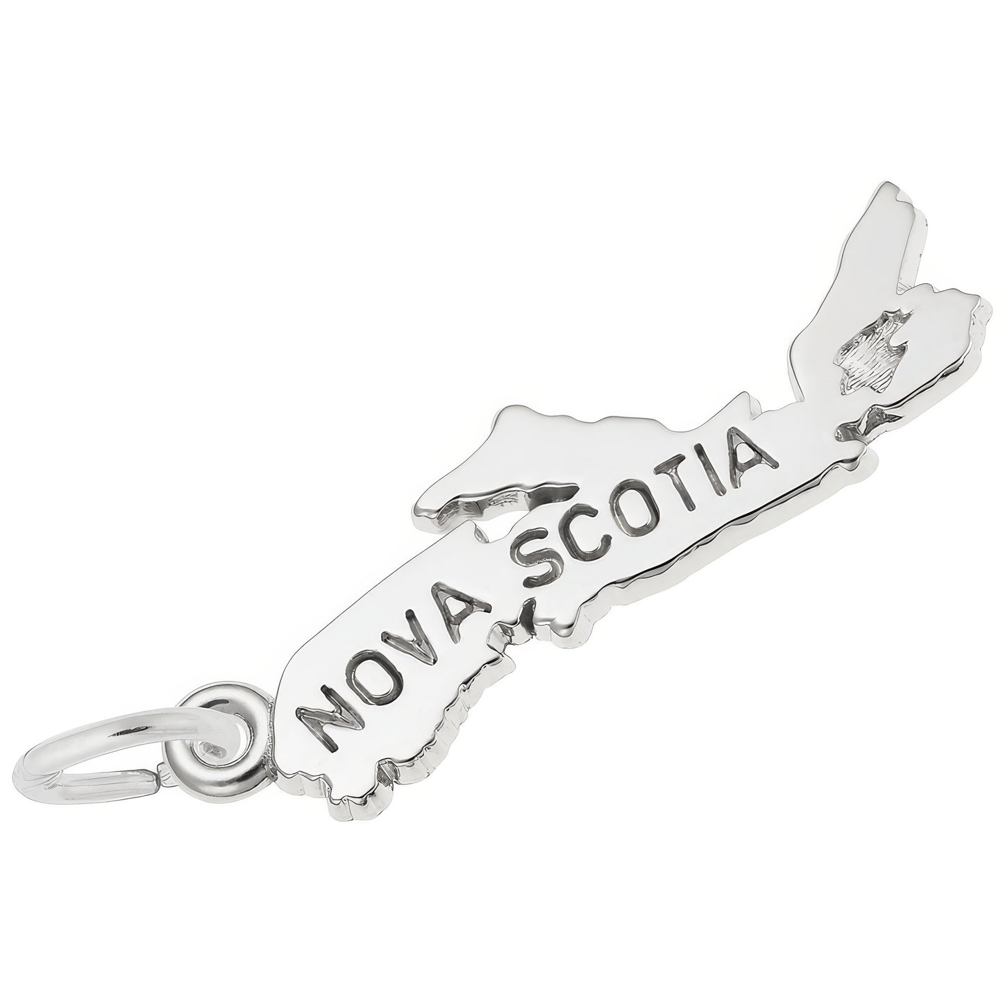 Nova Scotia Map Charm - Metal - Sterling Silver