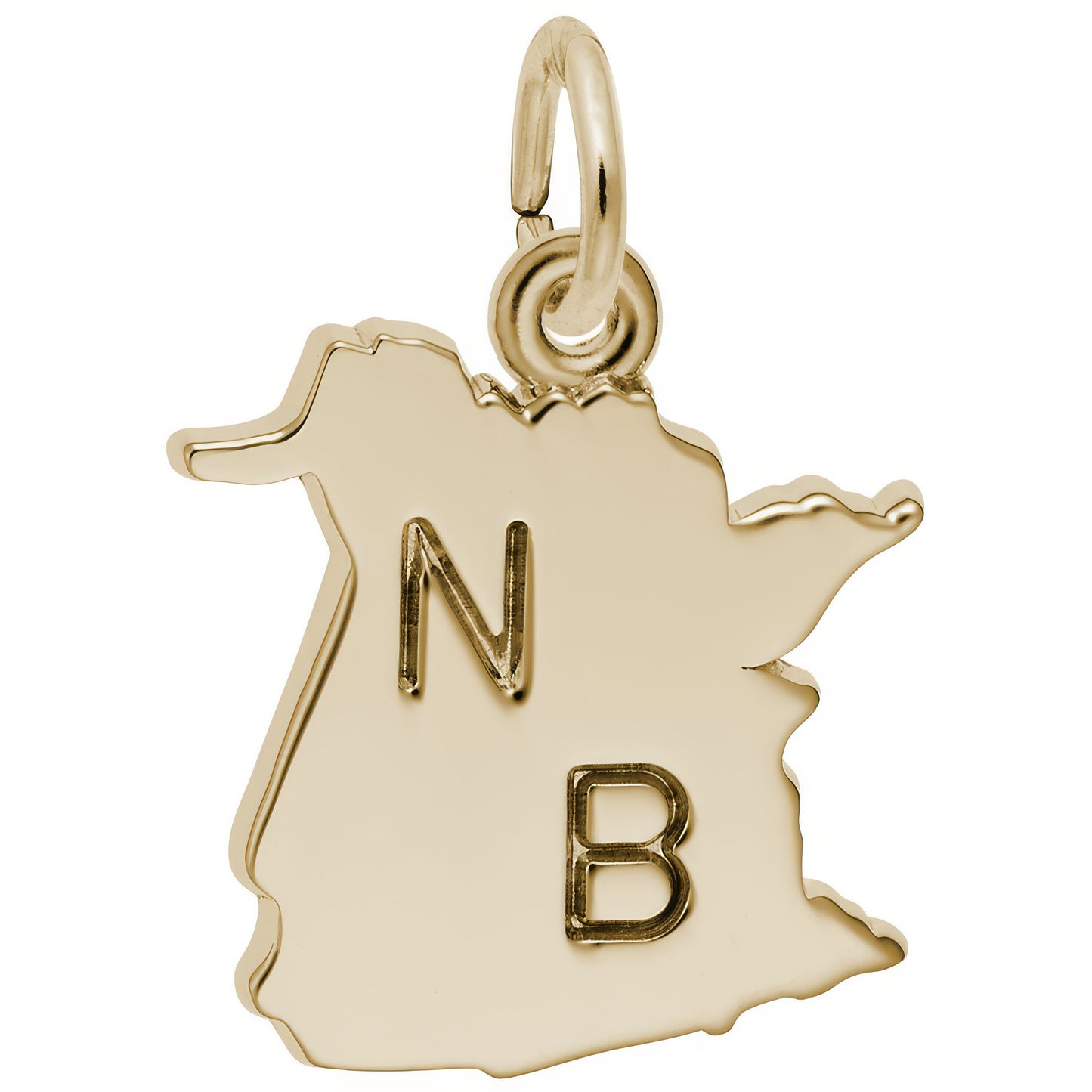 New Brunswick Map Charm - Metal - Sterling Silver