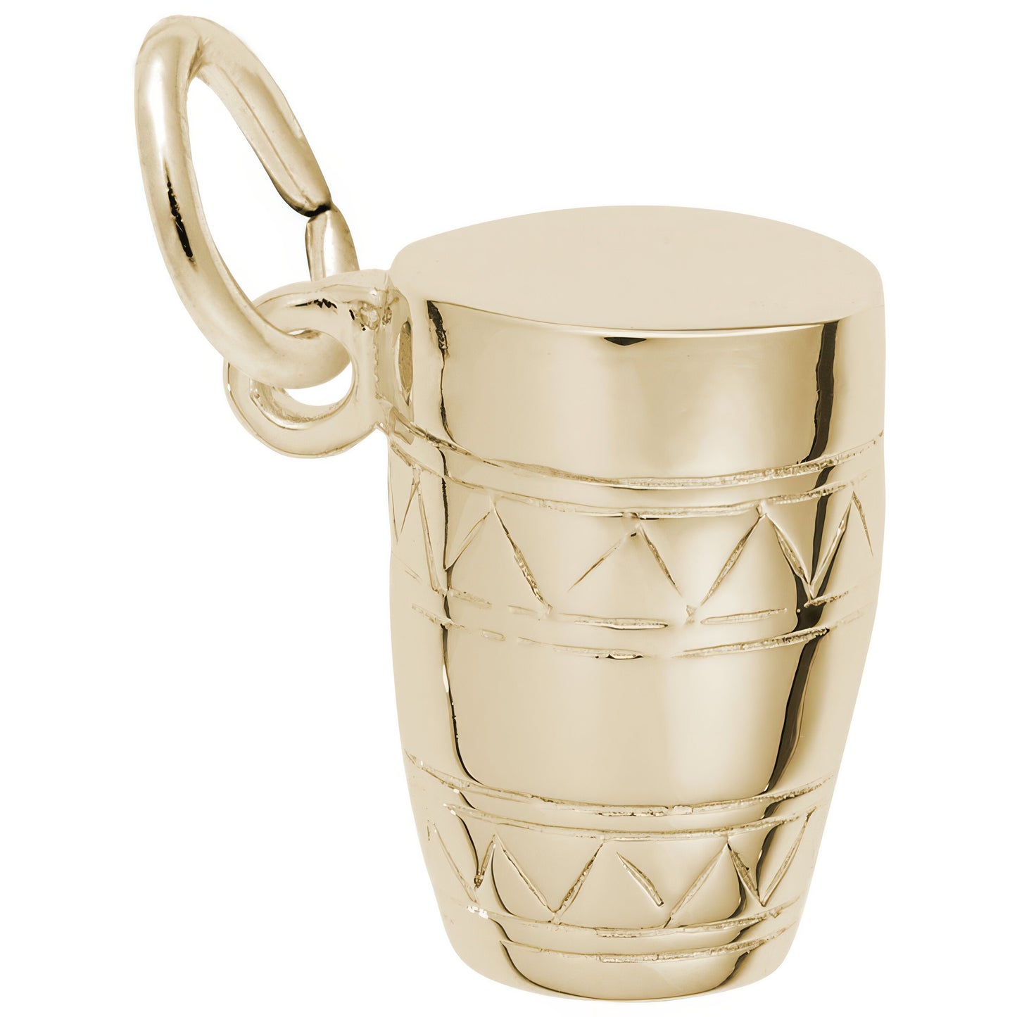 Classic Bongo Drum Charm - Metal - Sterling Silver