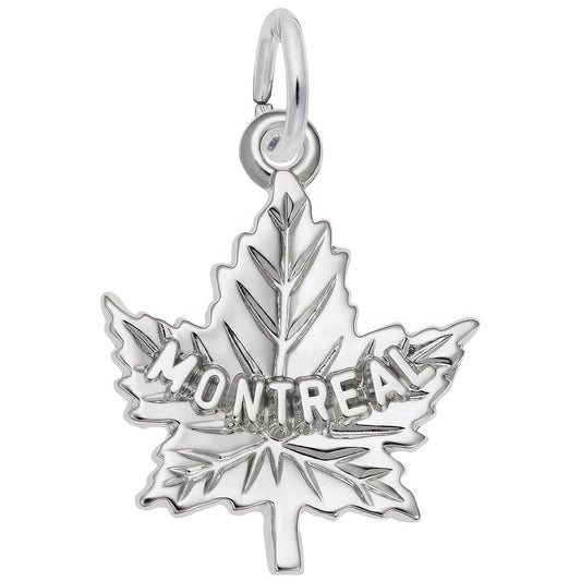Montreal Maple Leaf Charm - Metal - Sterling Silver