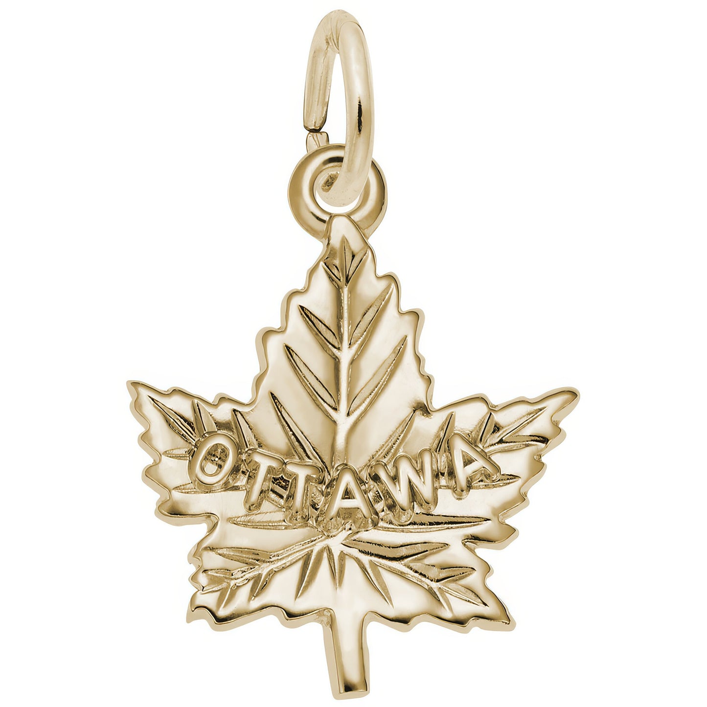 Ottawa Maple Leaf Charm - Metal - Sterling Silver