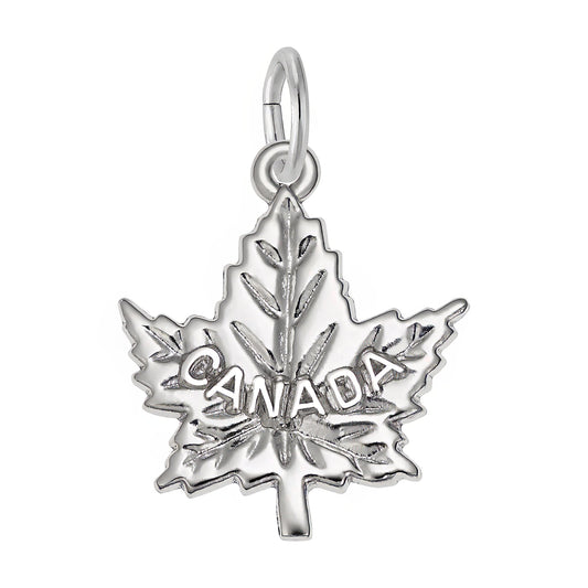 Canada Maple Leaf Charm - Metal - Sterling Silver