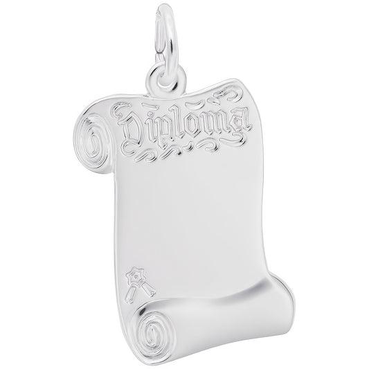 Sterling Silver Opened Diploma Charm