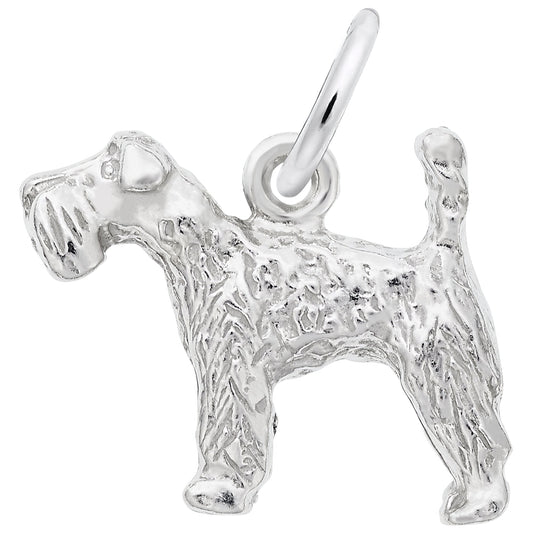 Kerry Blue Terrier Dog Charm - Metal - Sterling Silver
