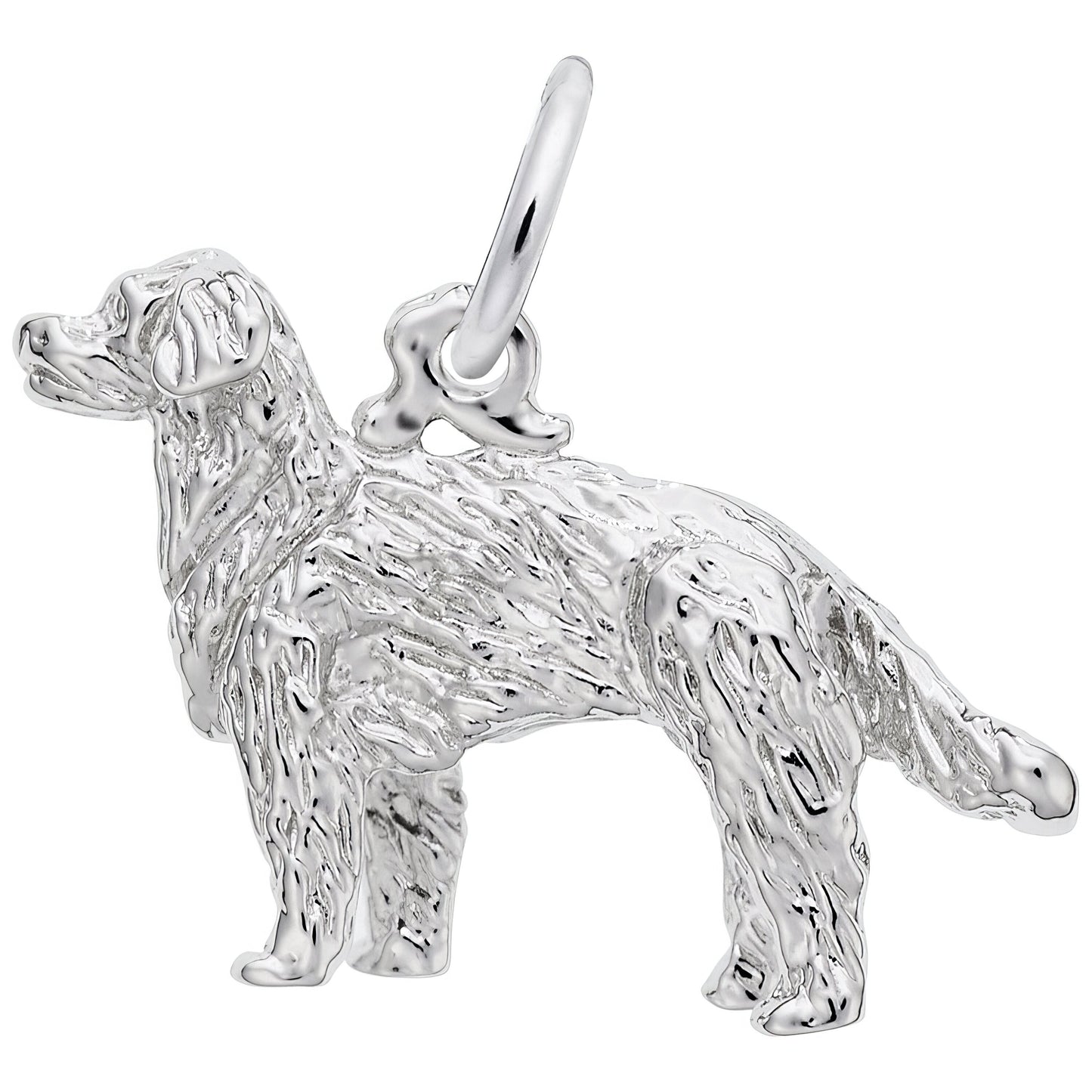 Sterling Silver Golden Retriever Charm - 15mm x 21mm