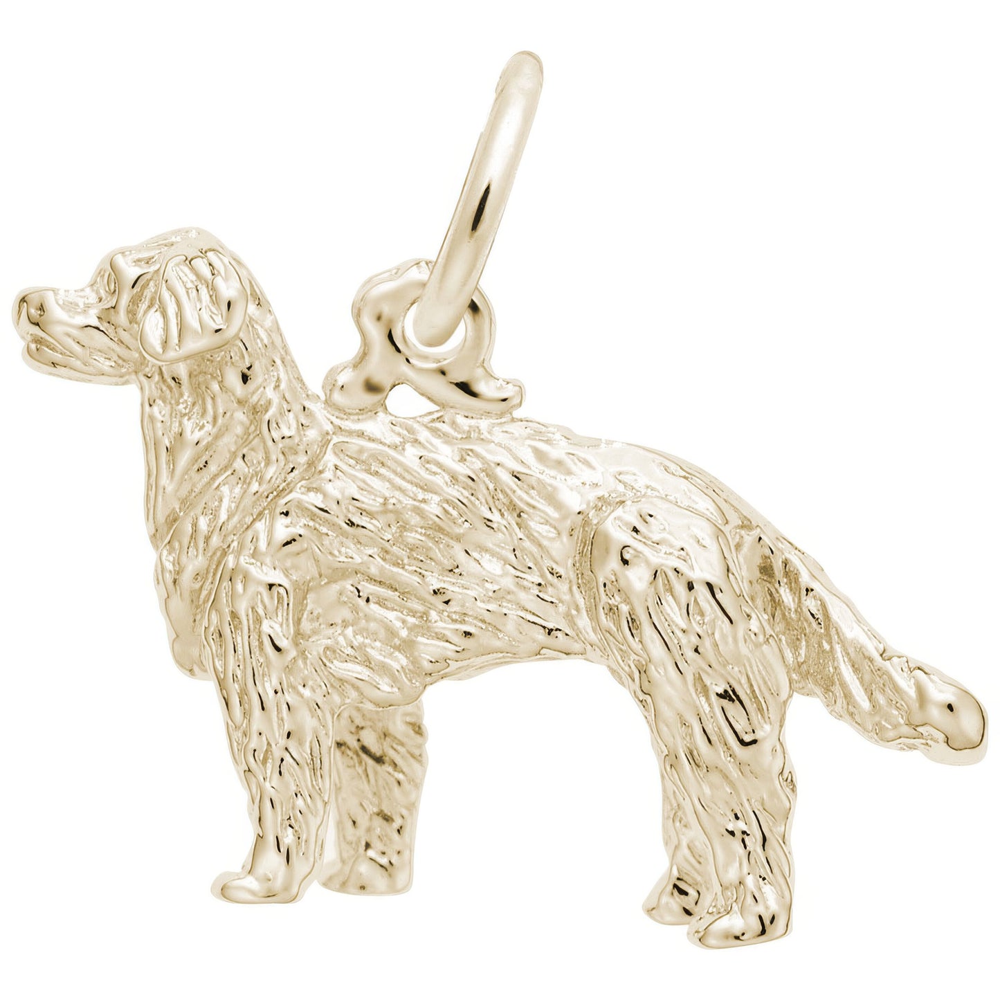 Sterling Silver Golden Retriever Charm - 15mm x 21mm