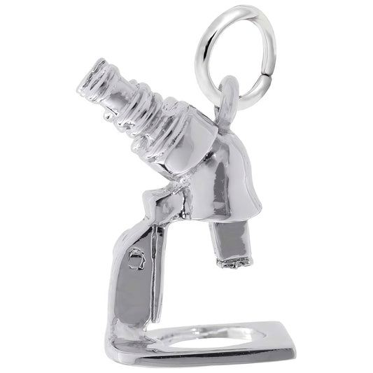 Microscope Charm, Sterling Silver