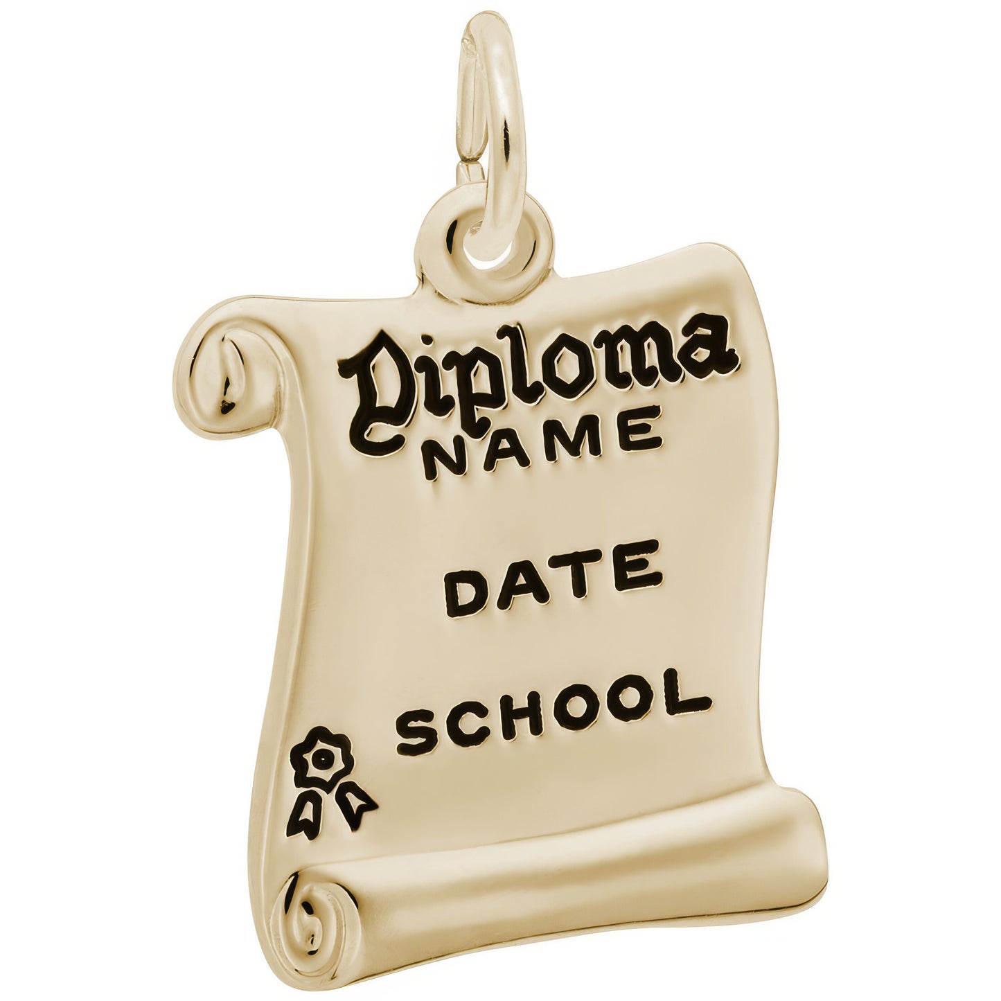 Sterling Silver Diploma Charm - 17mm x 15mm