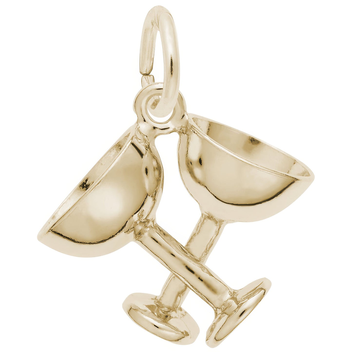 Champagne Glasses Charm - Metal - Sterling Silver