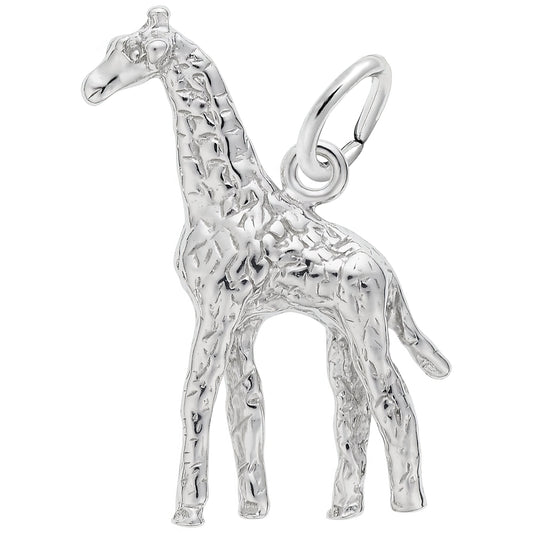Sterling Silver Giraffe Charm - 24mm x 15mm