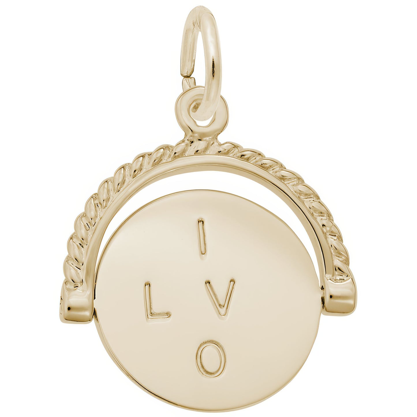 I Love You Spinner Charm - Metal - Sterling Silver