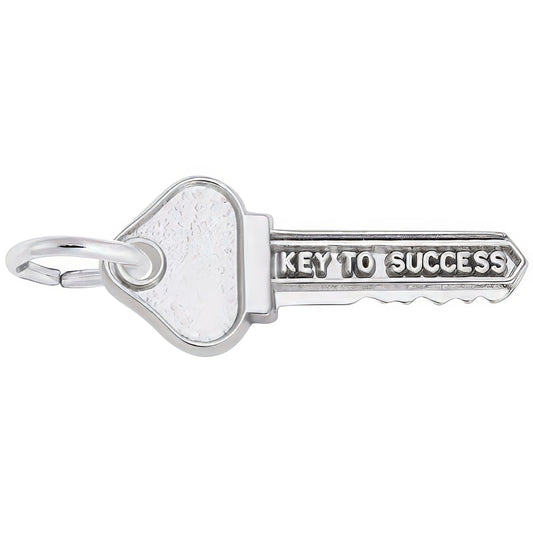 Key to Success Charm - Metal - Sterling Silver