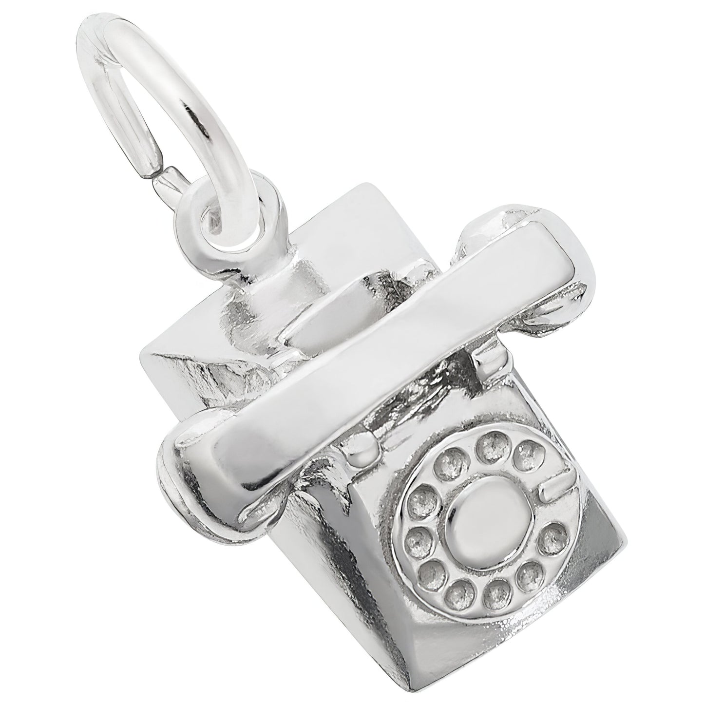 Rotary Phone Charm - Metal - Sterling Silver