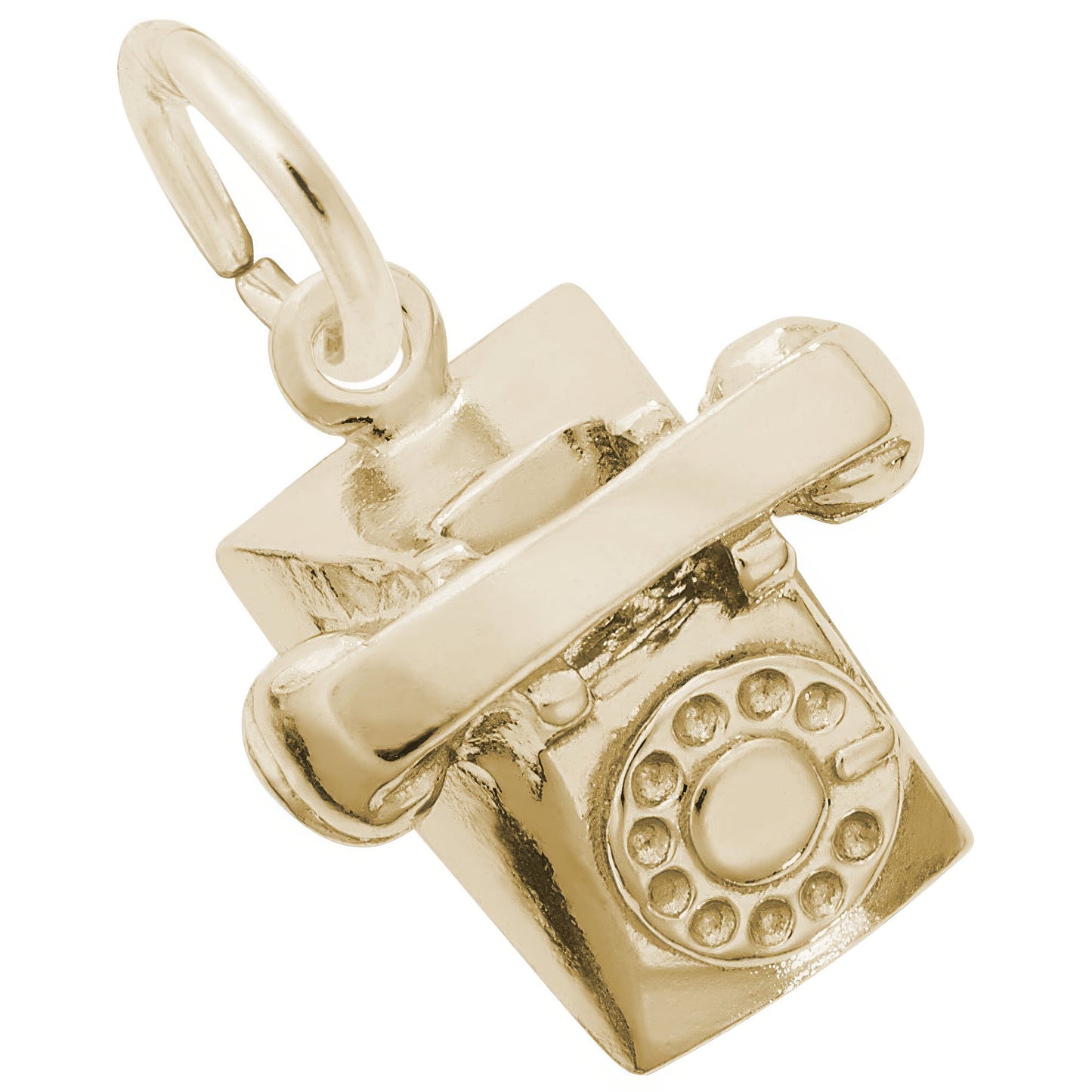 Rotary Phone Charm - Metal - Sterling Silver