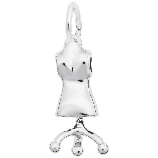 Dress Form Charm - Metal - Sterling Silver