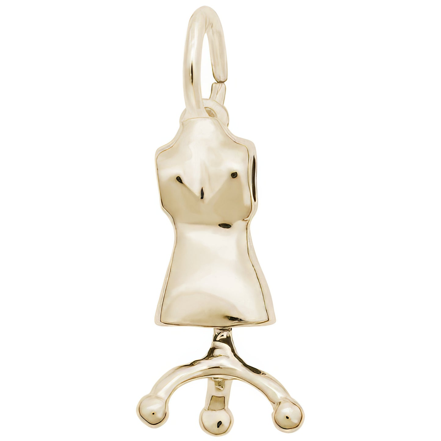 Dress Form Charm - Metal - Sterling Silver