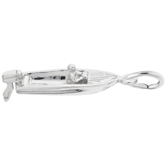 Motor Boat Charm - Metal - Sterling Silver