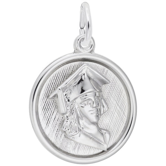 Female Graduate Charm - Metal - Sterling Silver