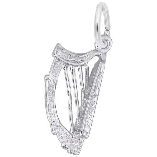Harp Charm, Sterling Silver