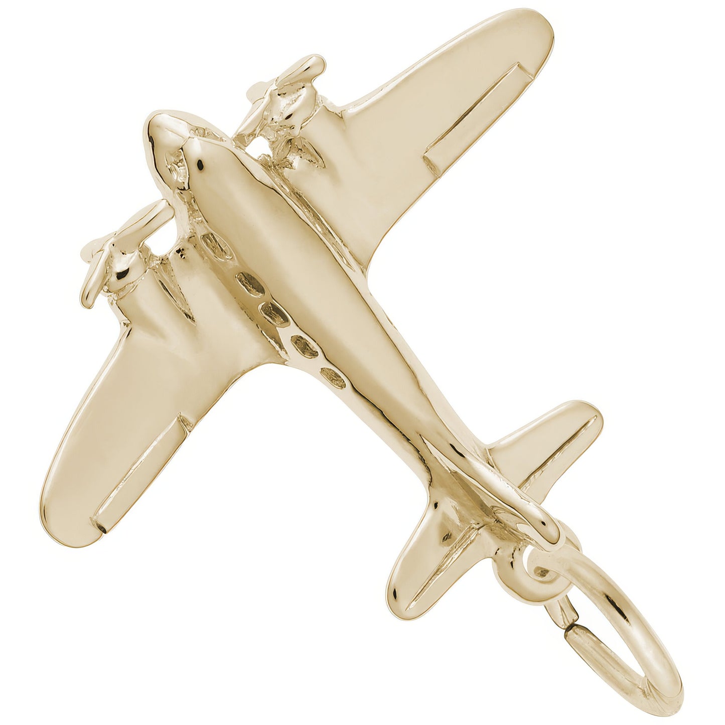 Sterling Silver Airplane Charm - 17mm x 22mm