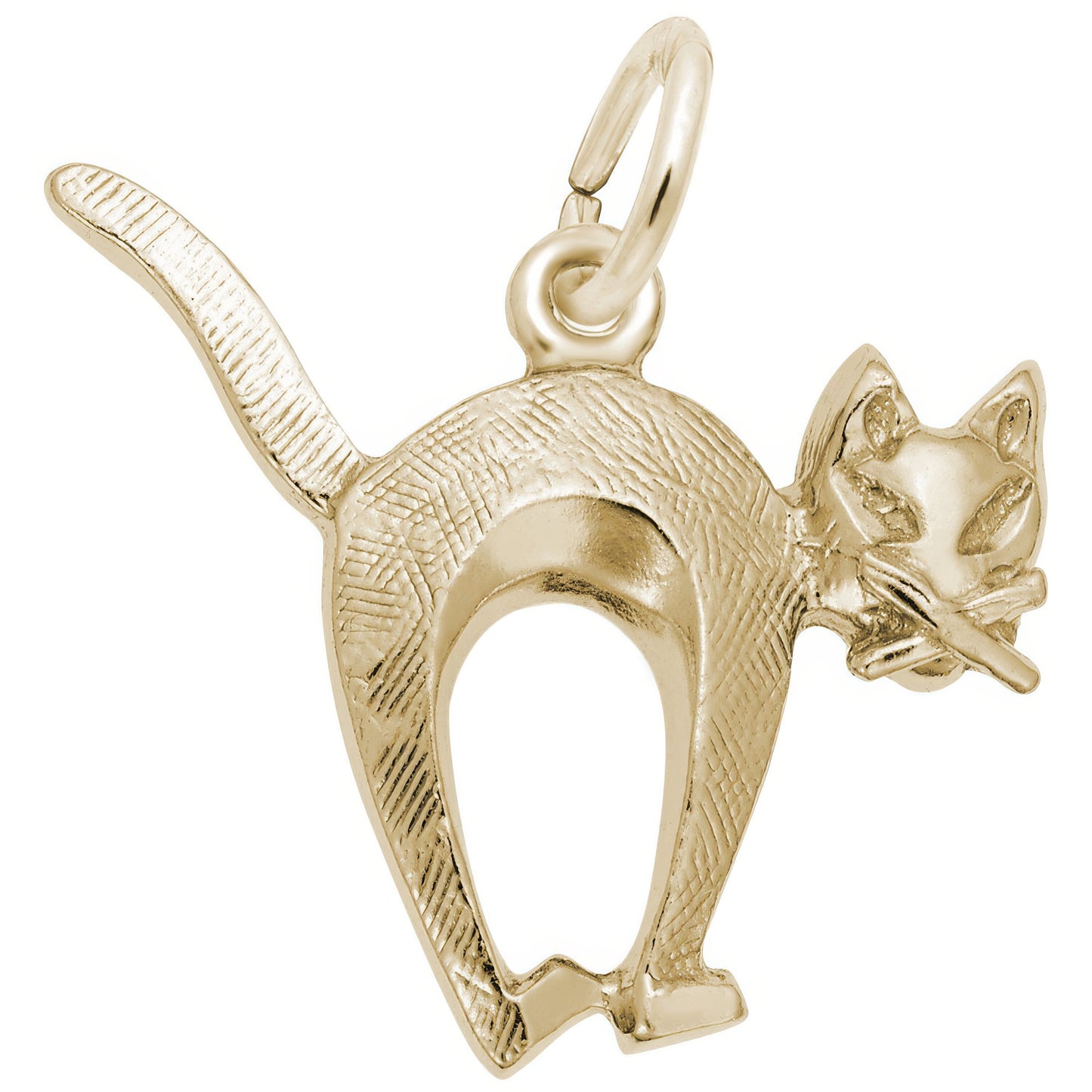 Arched Cat Charm - Metal - Sterling Silver