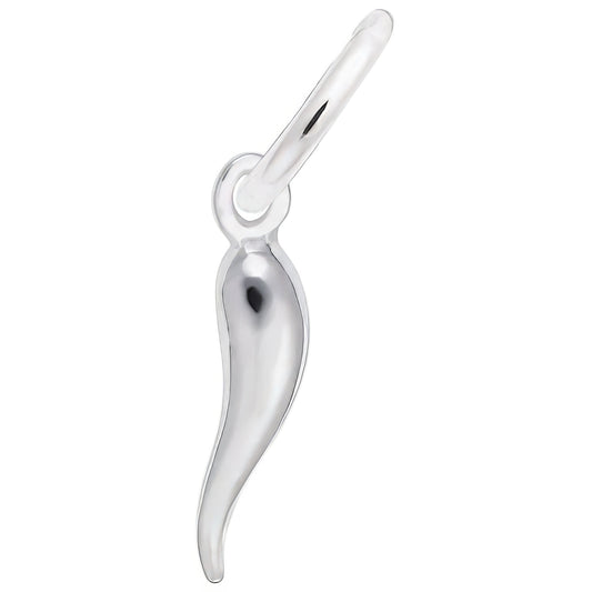 Pretty Italian Horn Charm - Metal - Sterling Silver