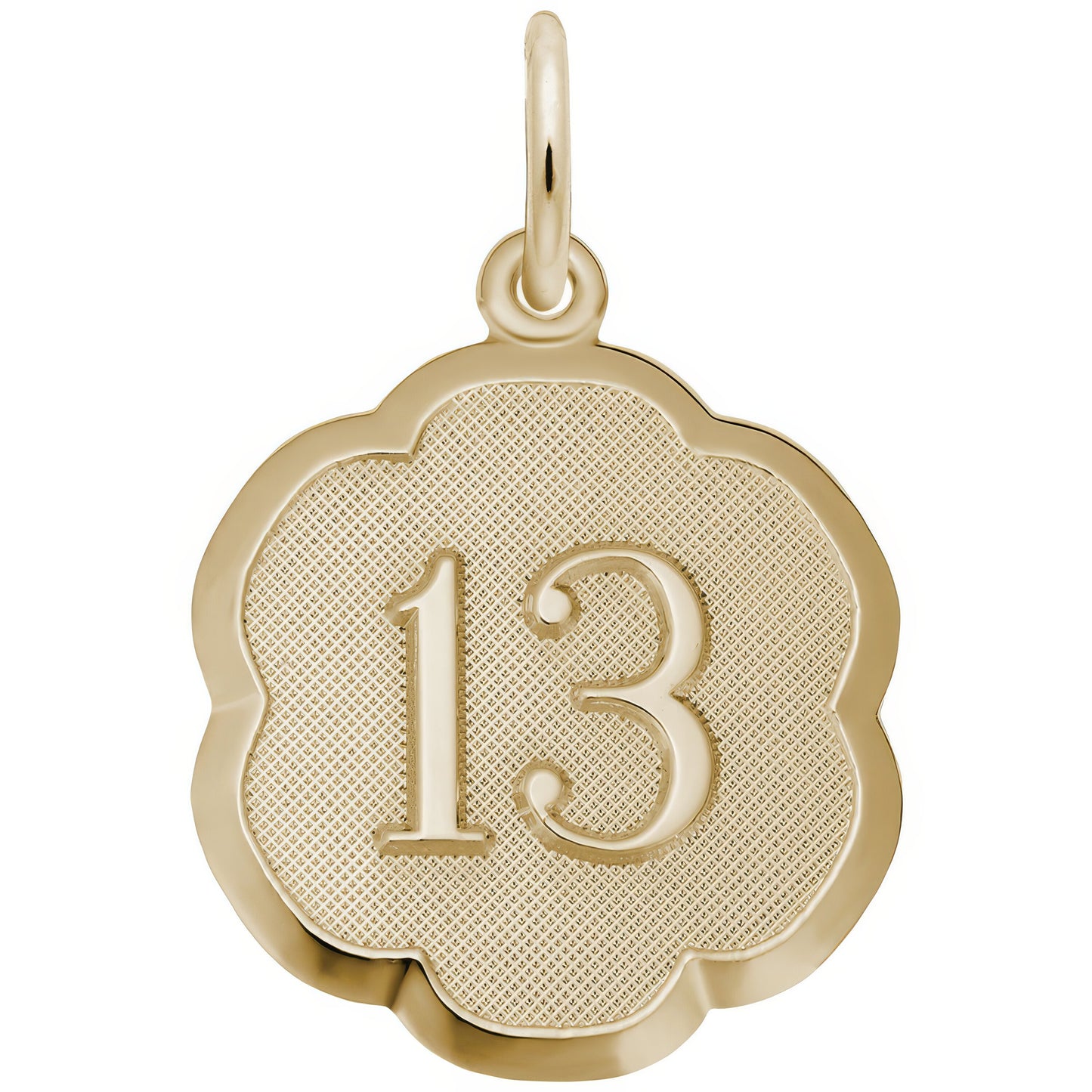 Sterling Silver Number 13 Charm - 18mm x 18mm