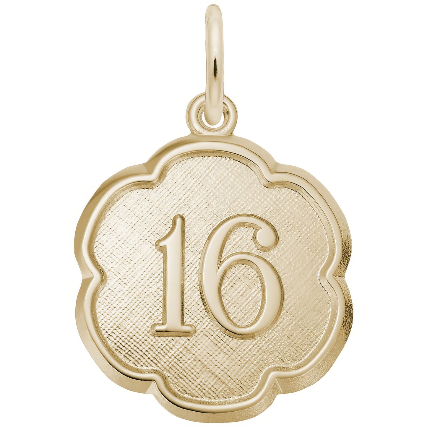 Number Sixteen Charm - Metal - Sterling Silver