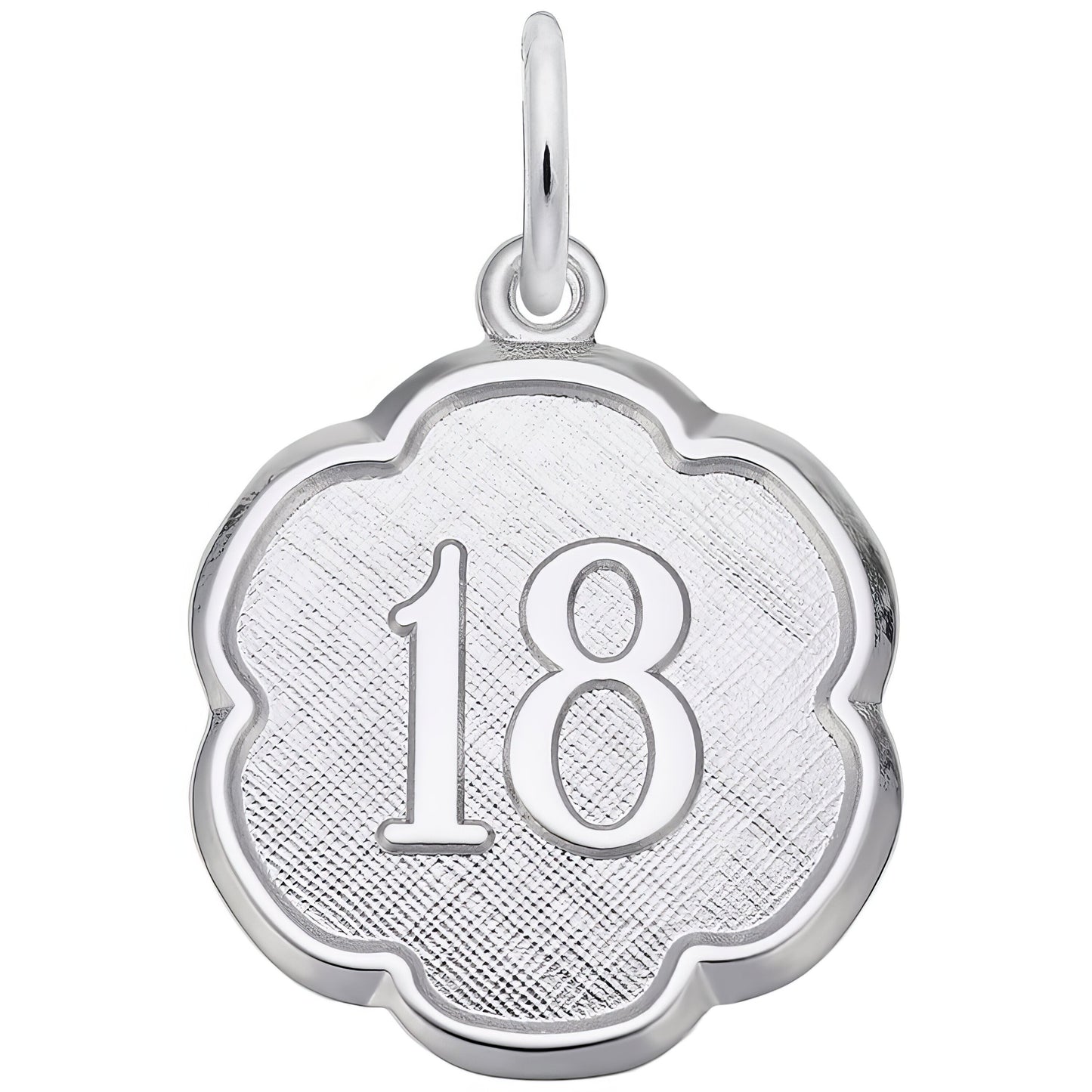 Sterling Silver Number 18 Charm - 18mm x 18mm