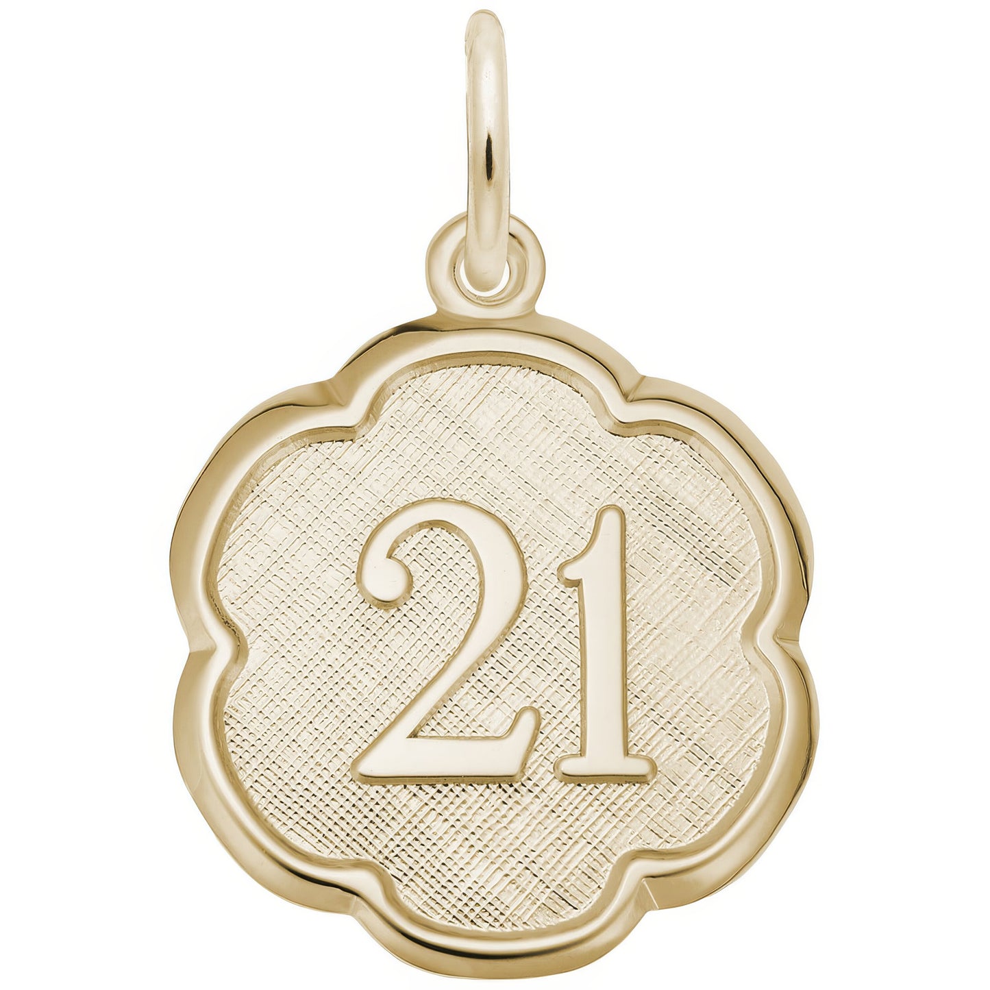 Sterling Silver Number 21 Charm - 18mm x 18mm