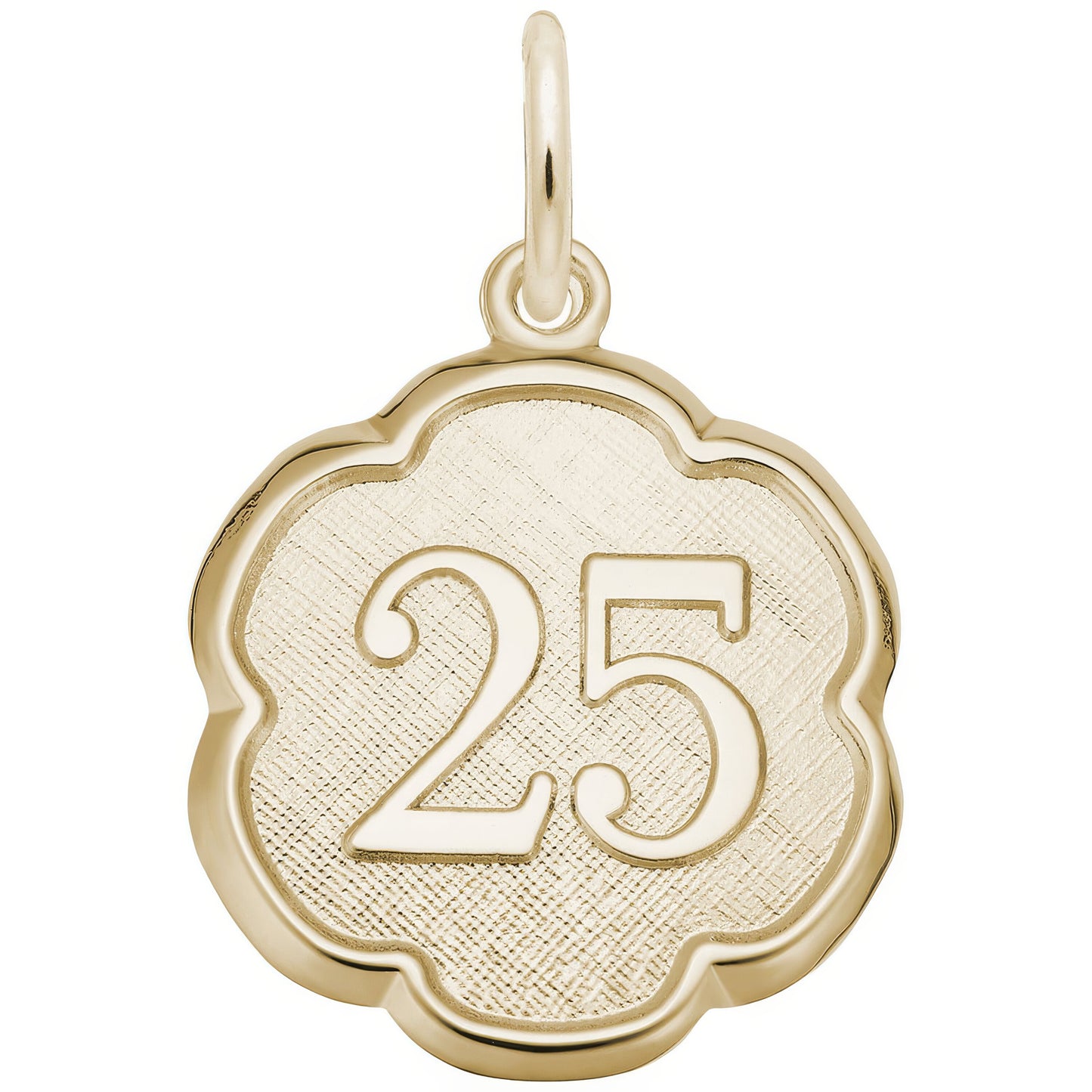 Sterling Silver Number 25 Charm - 18mm x 18mm