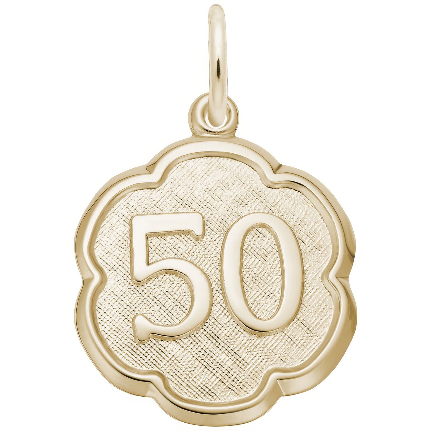 Sterling Silver Number 50 Charm - 18mm x 18mm