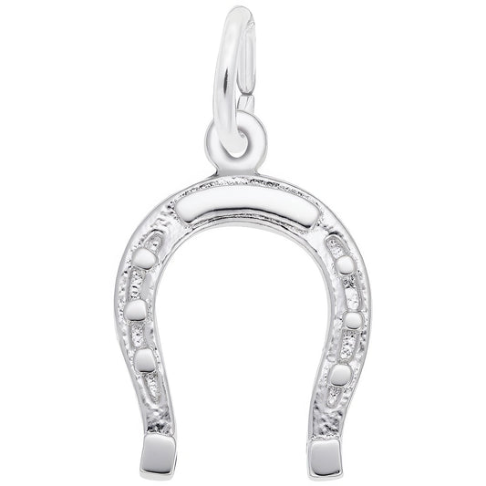 Classic Good Luck Horseshoe Charm - Metal - Sterling Silver