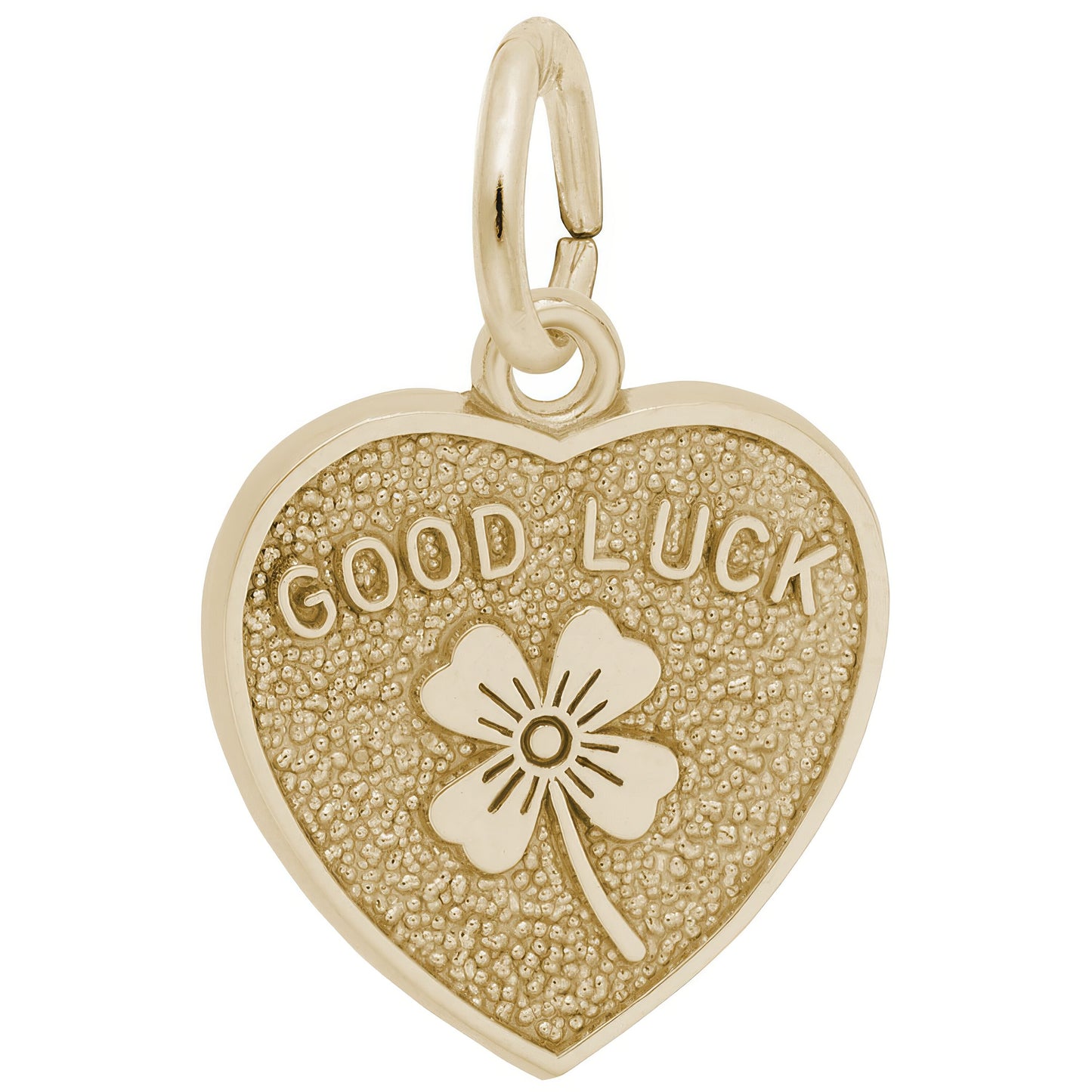 Good Luck Heart Charm - Metal - Sterling Silver