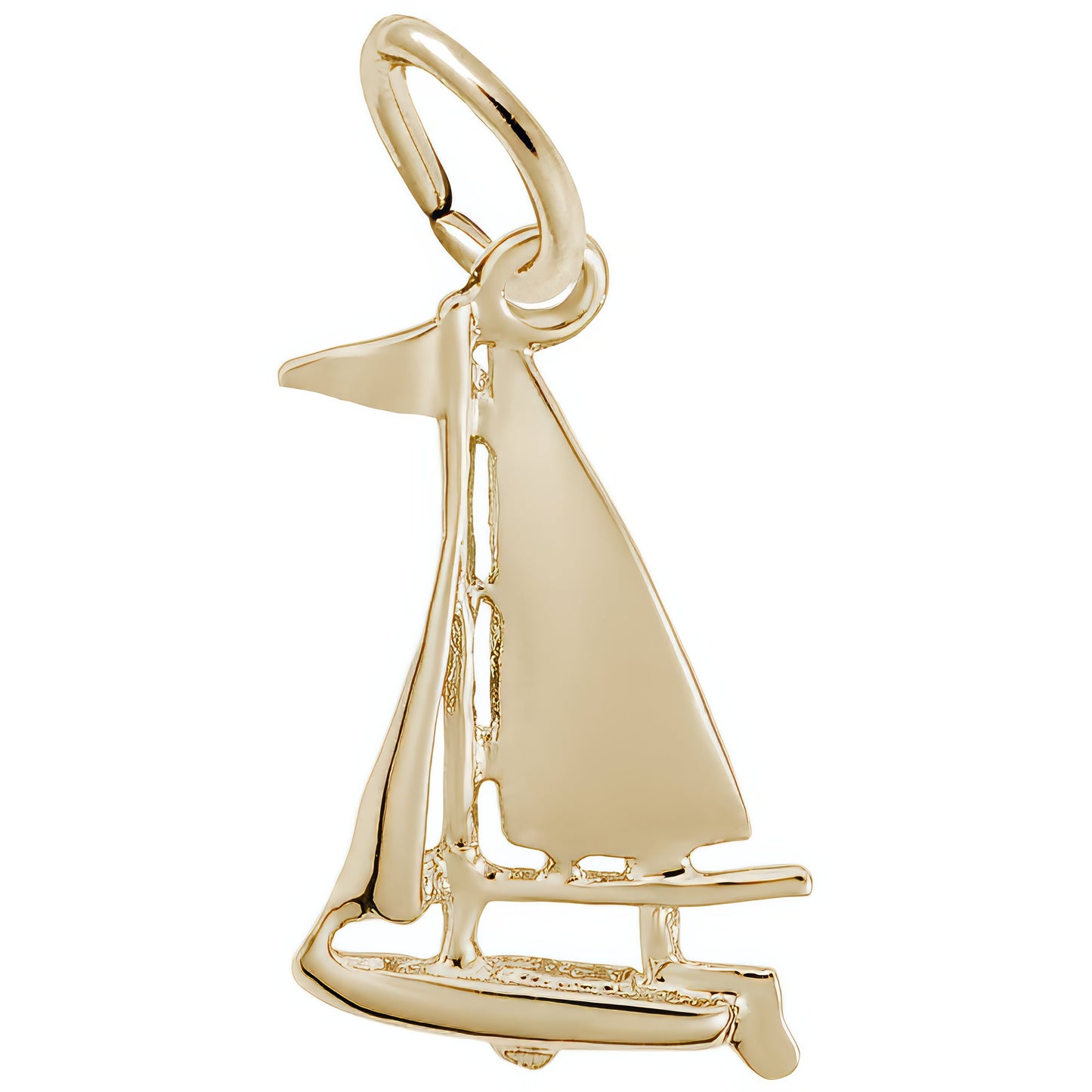 Small Sloop Sailboat Charm - Metal - Sterling Silver