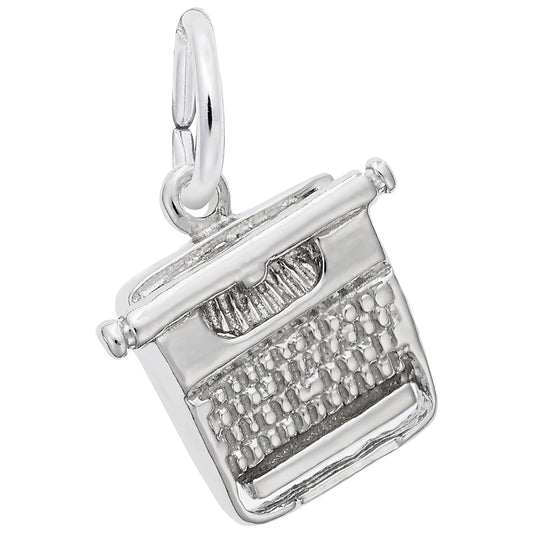Typewriter Charm - Metal - Sterling Silver
