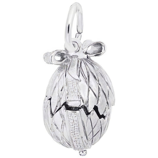 Easter Egg Charm, Sterling Silver
