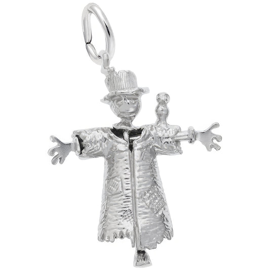 Sterling Silver Scarecrow Charm - 23mm x 20mm