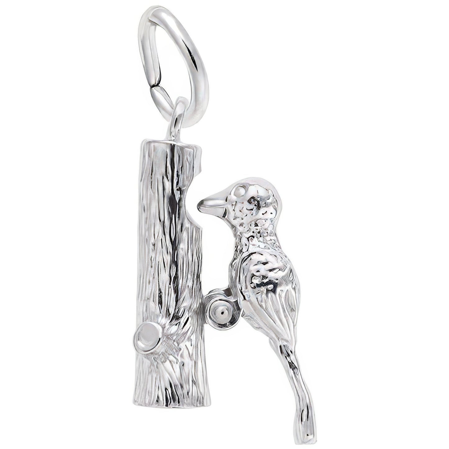 Woodpecker Charm - Metal - Sterling Silver