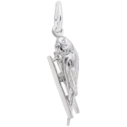 Budgie Charm - Metal - Sterling Silver