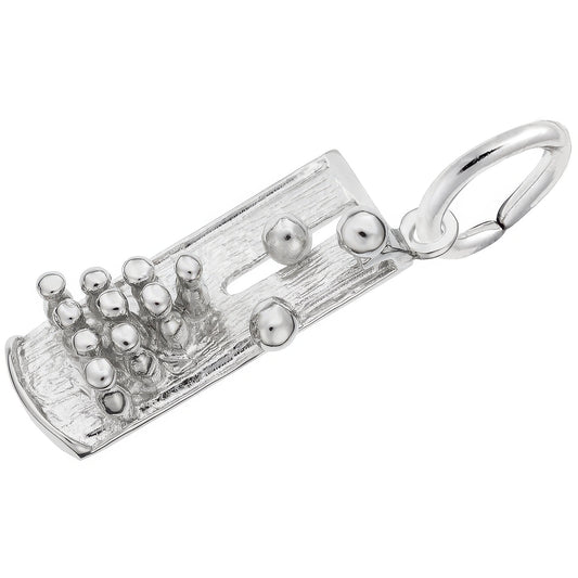 Bowling Lane Charm - Metal - Sterling Silver