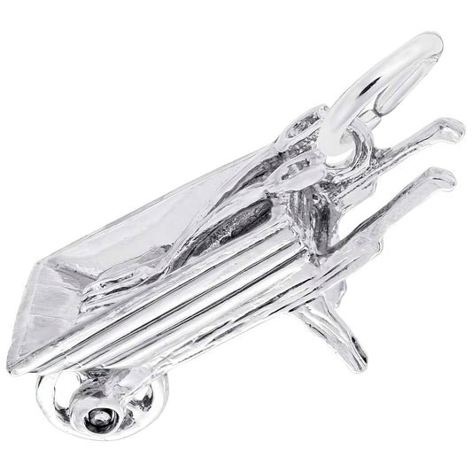 Wheel Barrow Charm, Sterling Silver
